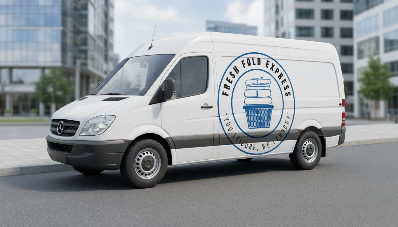 Fresh Fold Express delivery van with logo